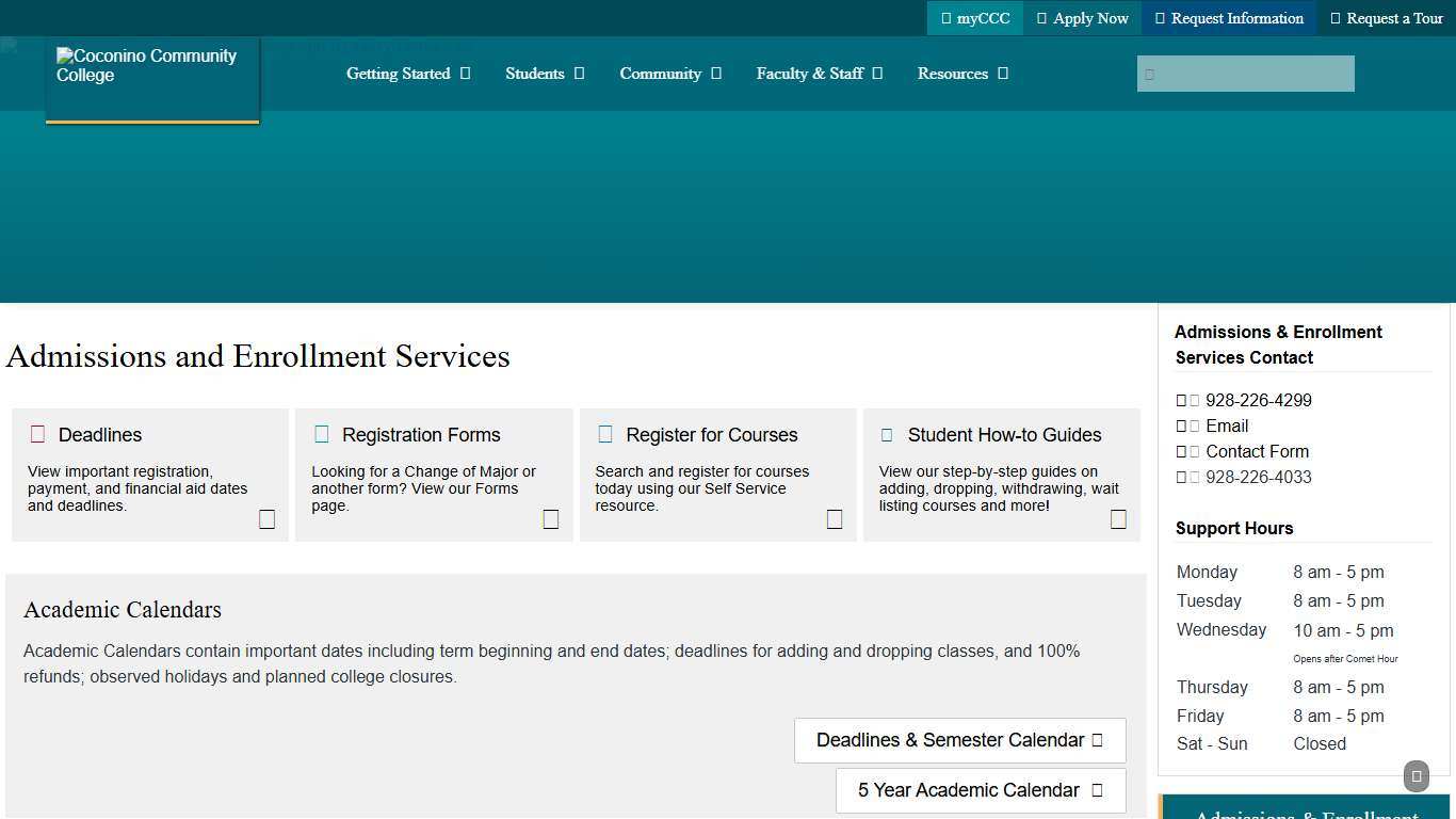 Coconino Community College - Admissions & Enrollment Services